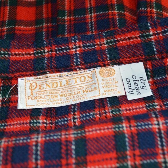 Vintage Pendleton Wool Plaid Pleated Wrap Skirt - Picture 2 of 4